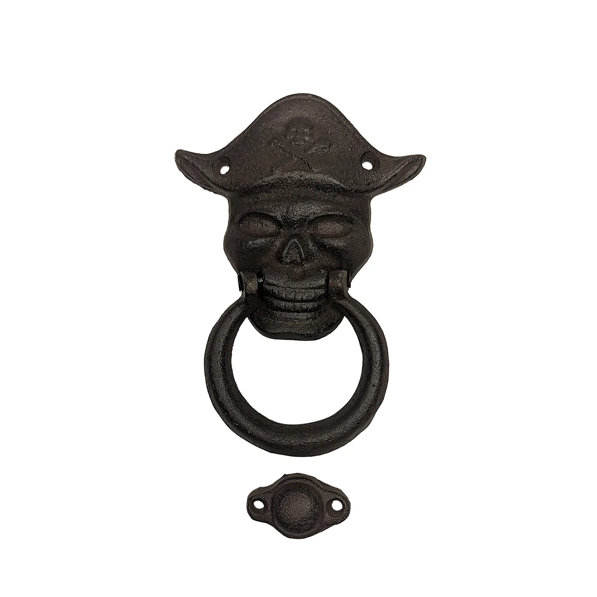 Jolly Roger Pirate Hat Skull Front Door Knocker Rustic Coastal Beach Home Decor