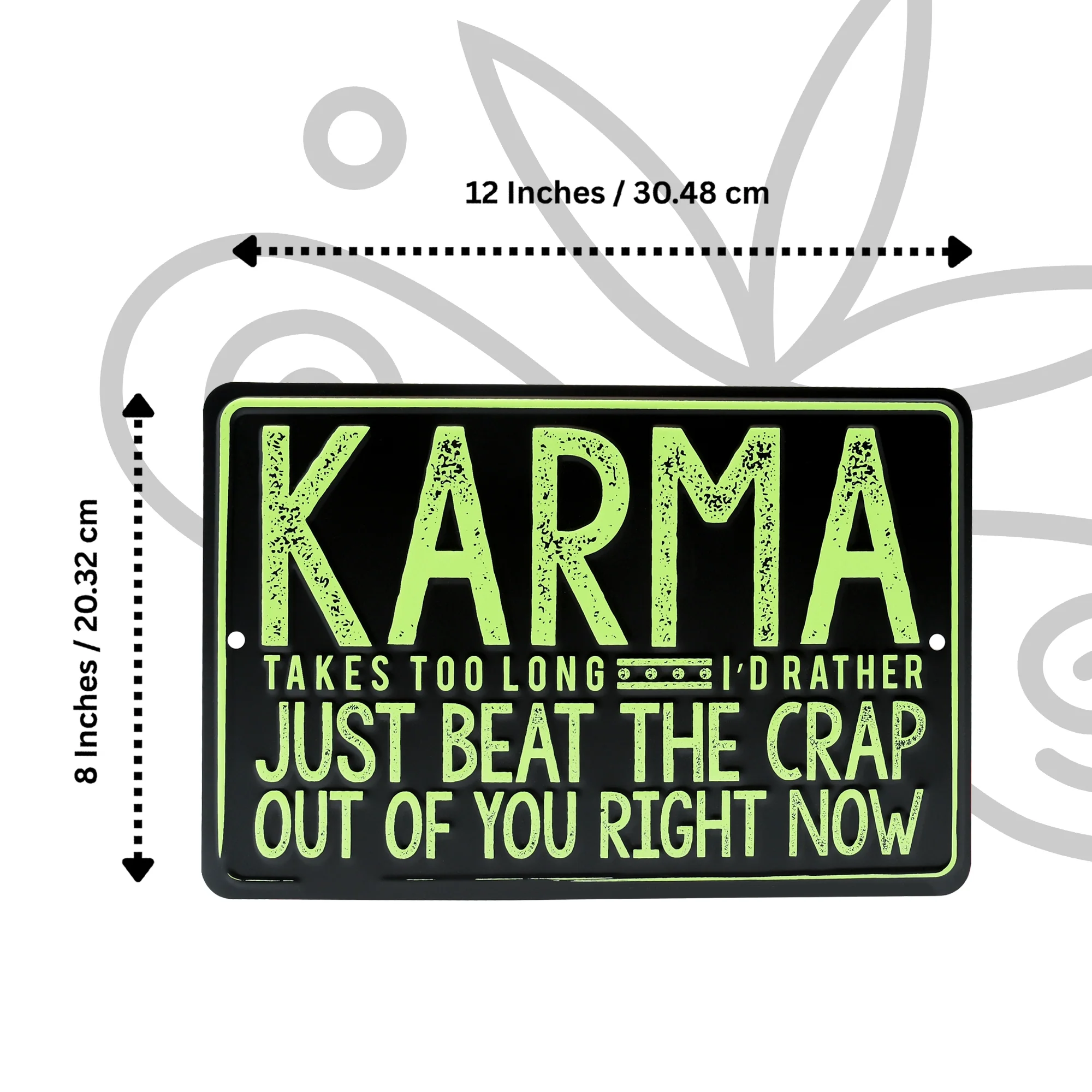 Metal KARMA Beat The Crap Wall Art Sign Man Cave Bar Apartment Home Room Decor - Image 5