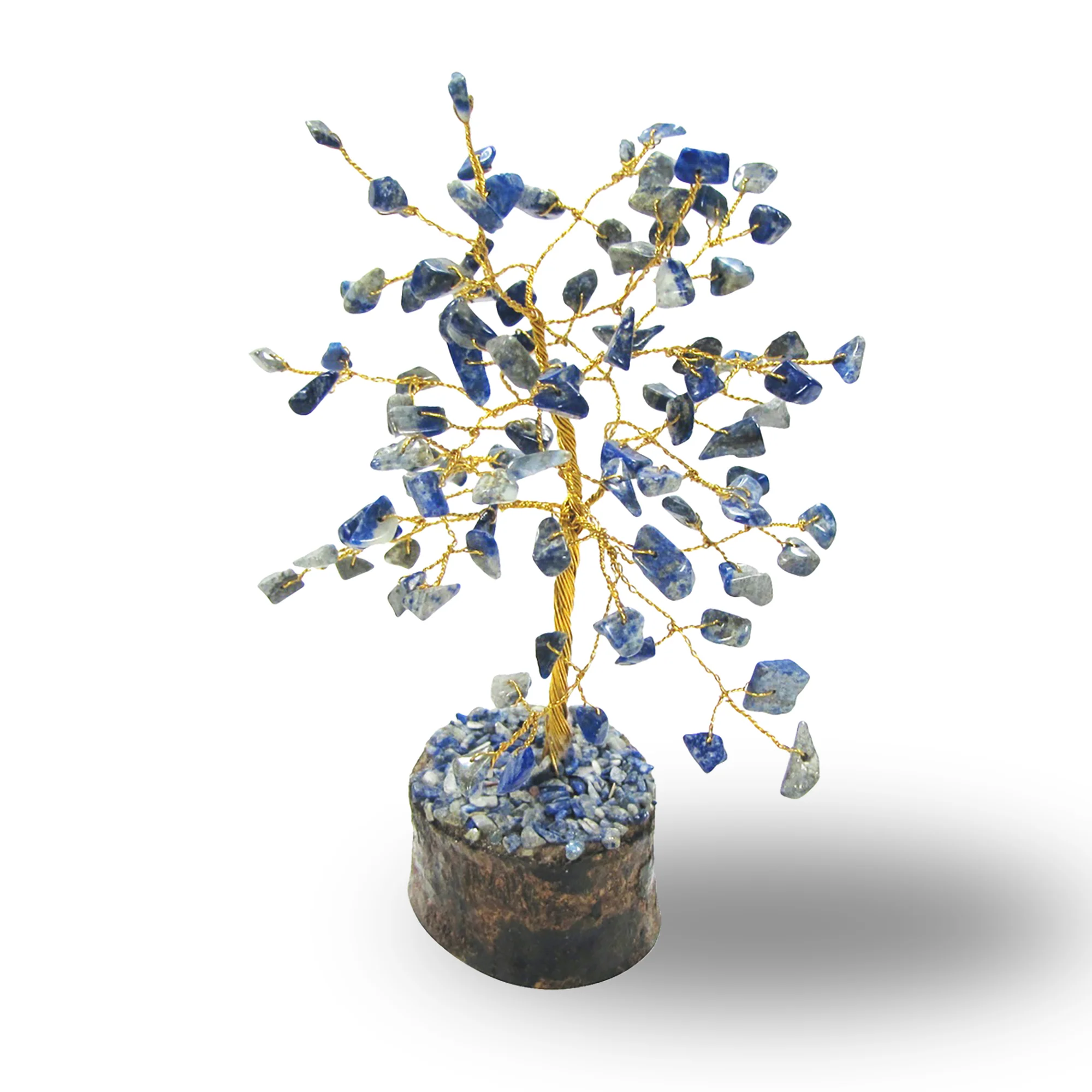 Lapis Lazuli Tree Life Natural Gemstone Positive Energy Heal Geode Reiki Decor
