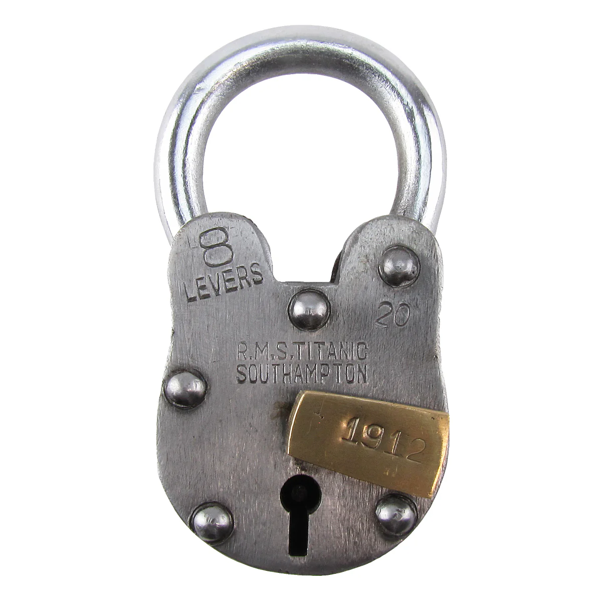 Large Antique Style RMS Titanic Model Padlock - Image 3