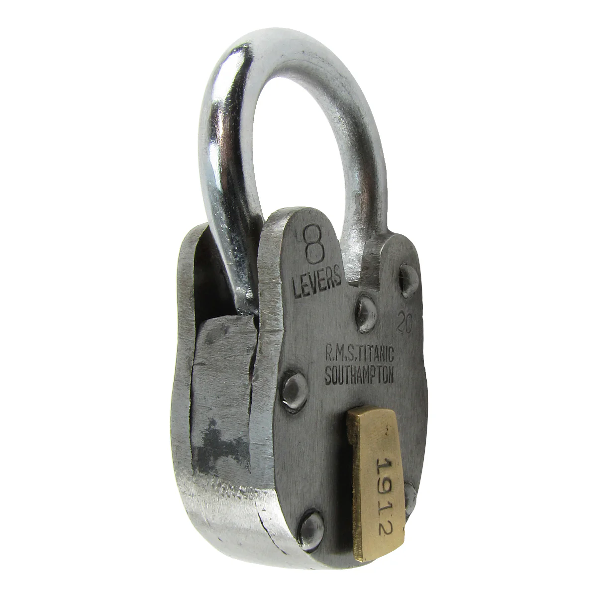 Large Antique Style RMS Titanic Model Padlock - Image 4