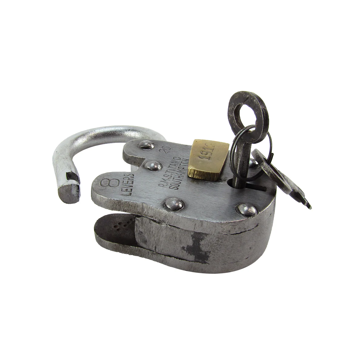 Large Antique Style RMS Titanic Model Padlock - Image 6