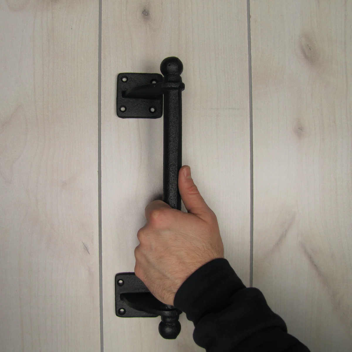 Large Rounded Vintage Cast Iron Door Pull Rustic Gate Handle Slide Barn Hardware - Image 5