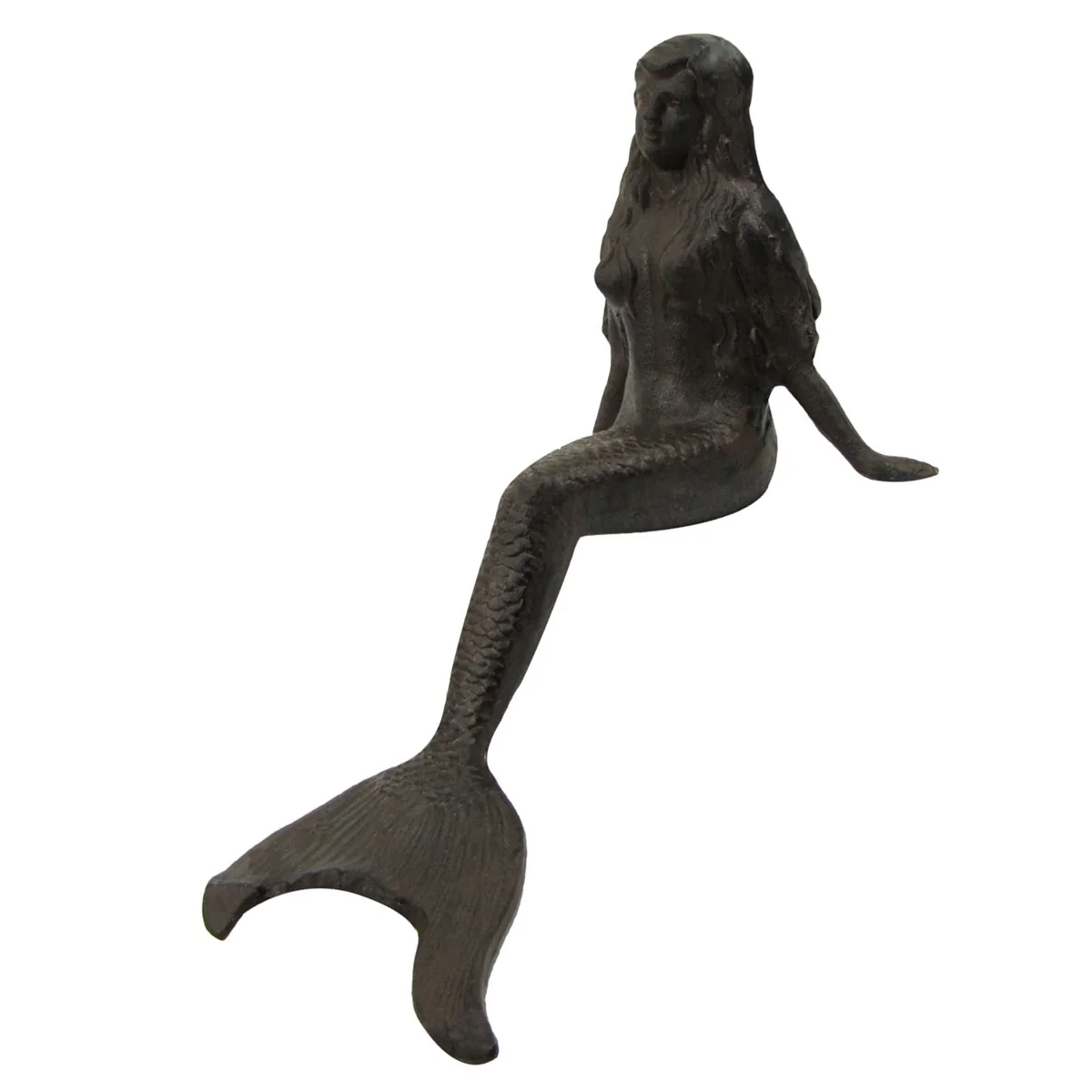 Large Rustic Metal Mermaid Pond Statue Garden Sculpture - Image 2