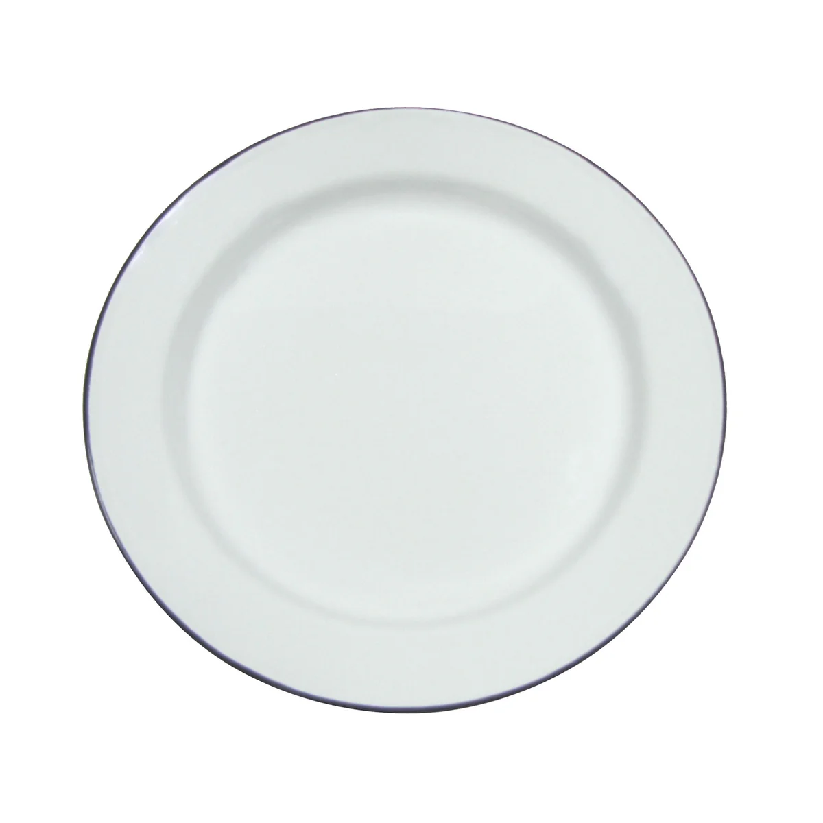 Large Rustic White Enamel Camping Plate Vintage Farmhouse Dish Outdoor Tableware