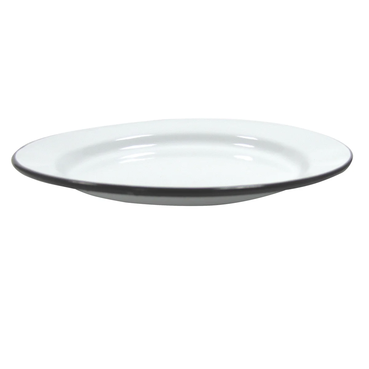 Large Rustic White Enamel Camping Plate Vintage Farmhouse Dish Outdoor Tableware - Image 2