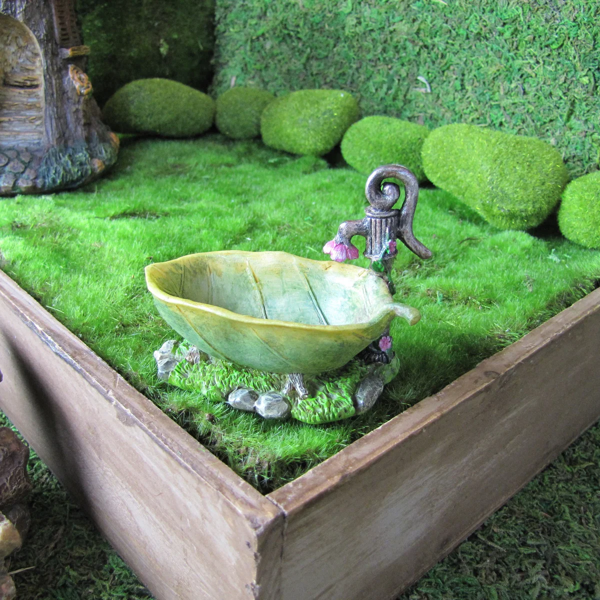 Leaf Bathtub Outdoor Fairy Garden Tub Landscape Decor Accessory Dollhouse Supply - Image 3