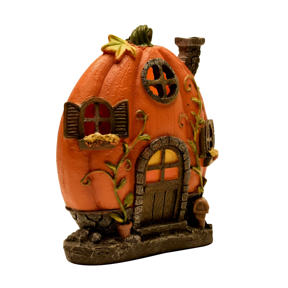 LED Mini Light Up Pumpkin House Fairy Garden Miniature Halloween Dollhouse Decor - Image 2