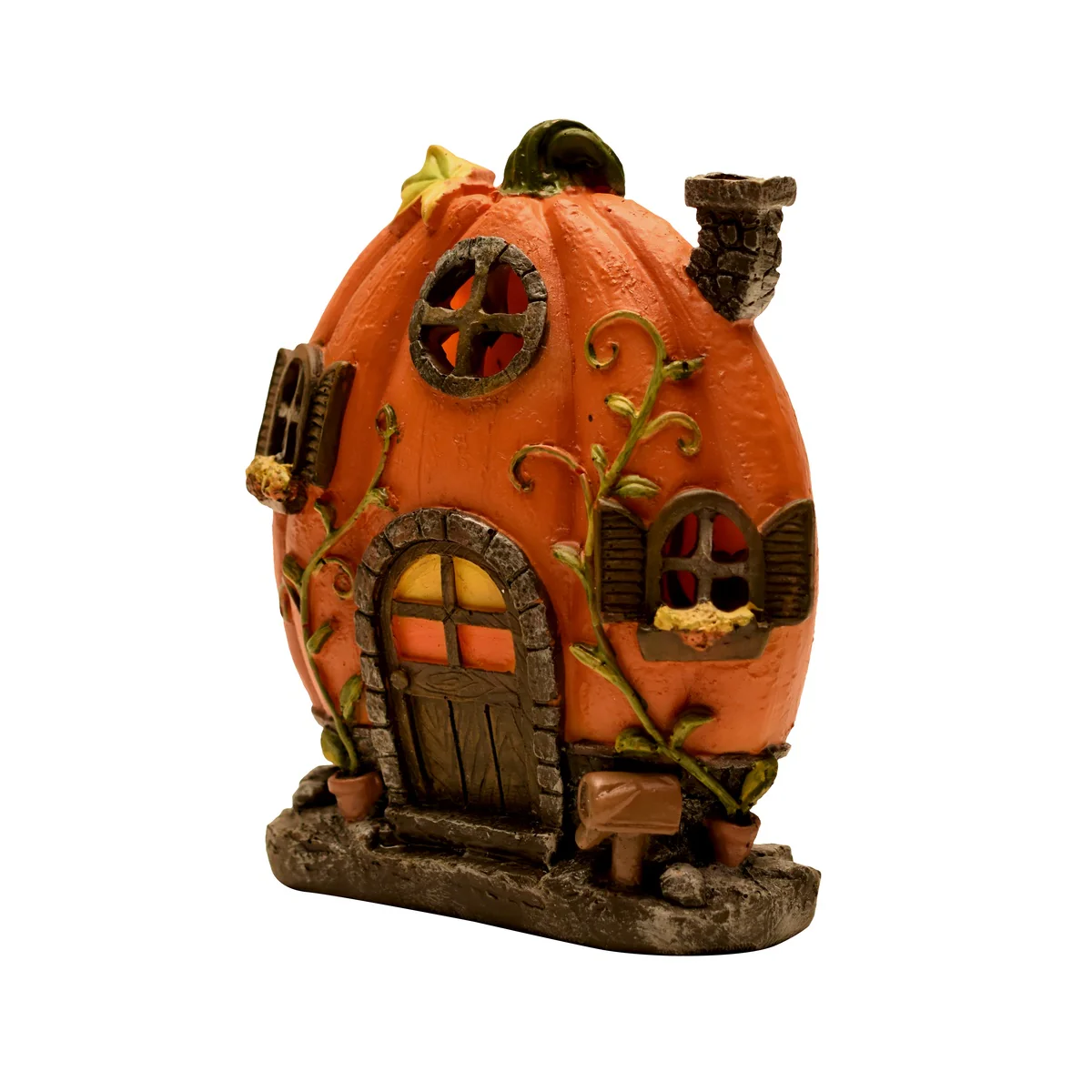 LED Mini Light Up Pumpkin House Fairy Garden Miniature Halloween Dollhouse Decor - Image 3