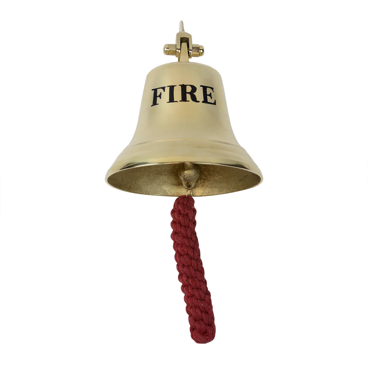 Lg Brass Fire Bell Hanging Dinner Call Firefighter Gift Home Bar Man Cave Decor