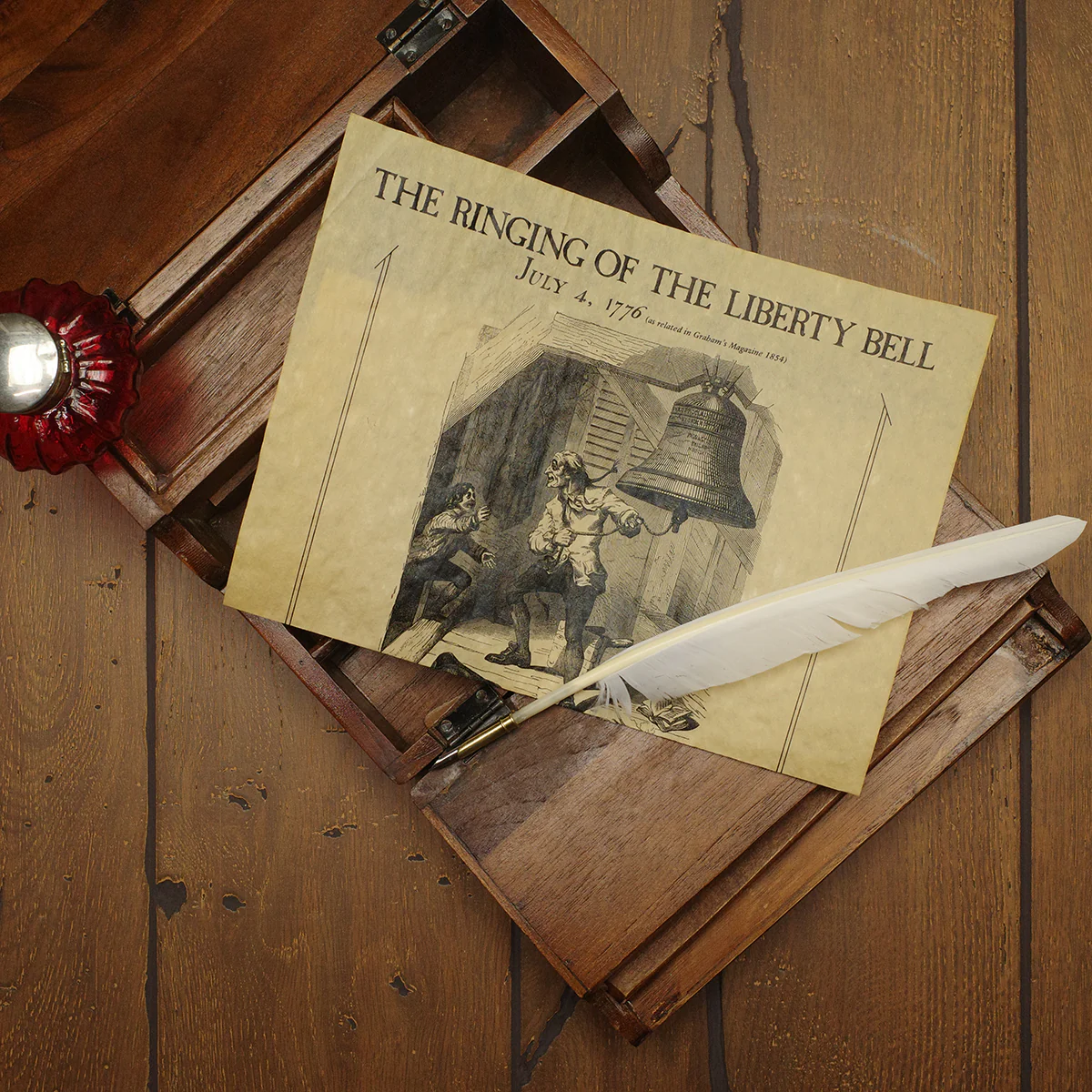 Liberty Bell Ringing Parchment Paper Poster US History 1776 Home Decor Wall Art - Image 4