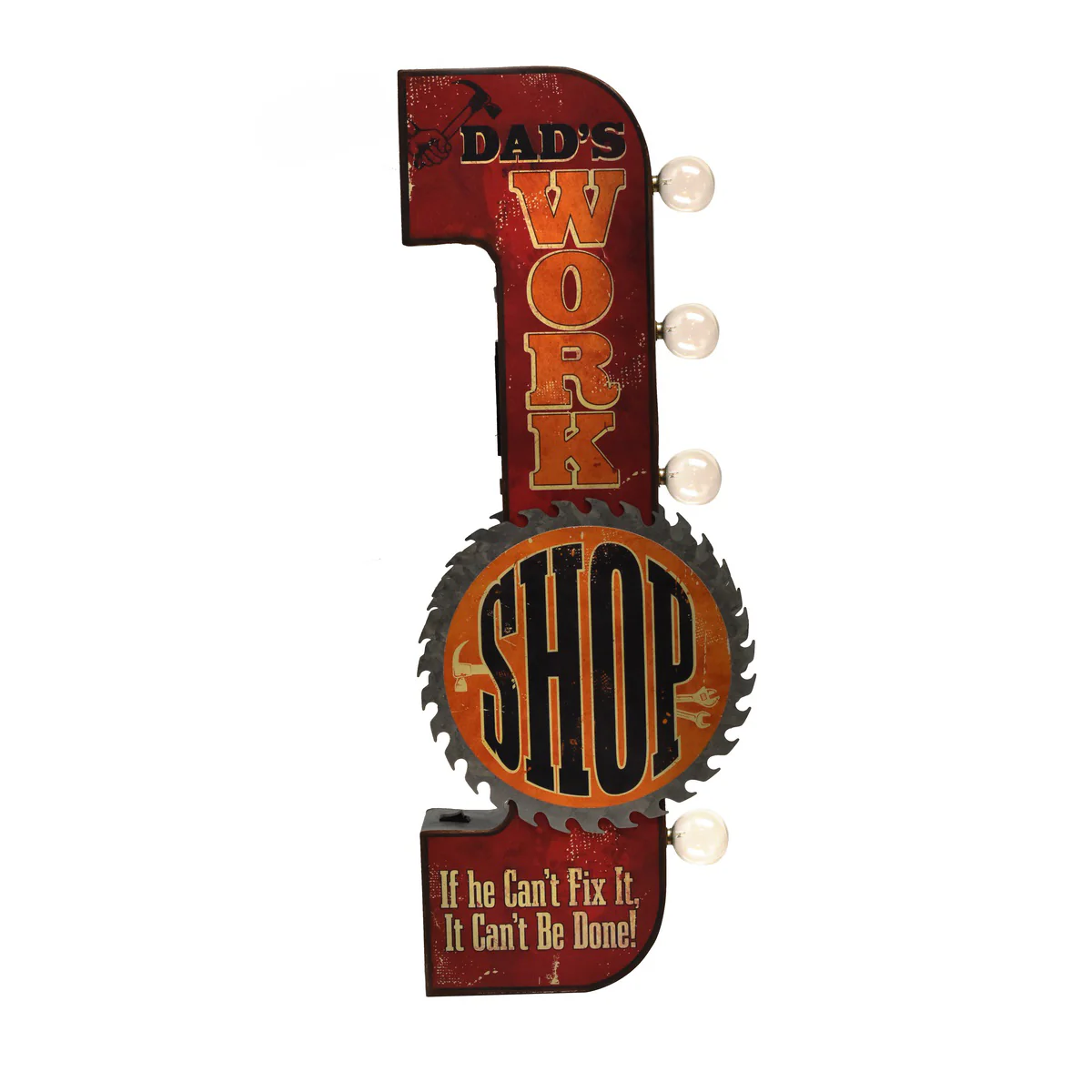 Light Up Dads Workshop Tin Metal Sign LED Home Garage 3D Wall Art Man Cave Decor - Image 2