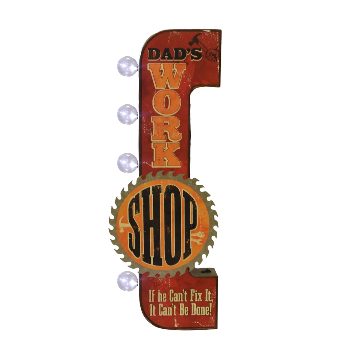 Light Up Dads Workshop Tin Metal Sign LED Home Garage 3D Wall Art Man Cave Decor - Image 4