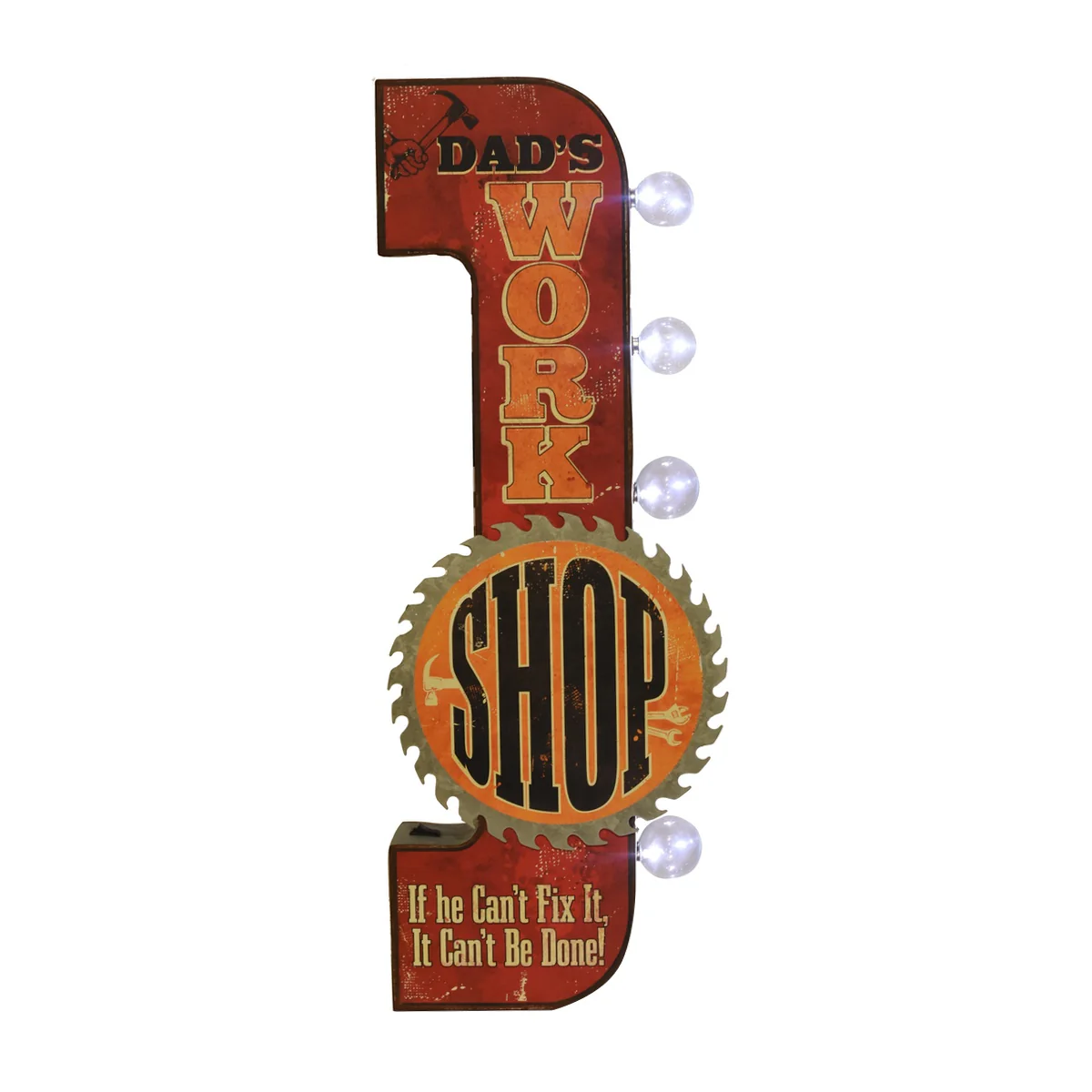 Light Up Dads Workshop Tin Metal Sign LED Home Garage 3D Wall Art Man Cave Decor - Image 5