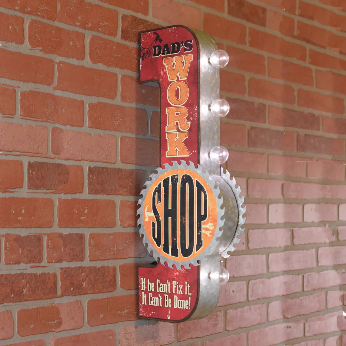 Light Up Dads Workshop Tin Metal Sign LED Home Garage 3D Wall Art Man Cave Decor - Image 6