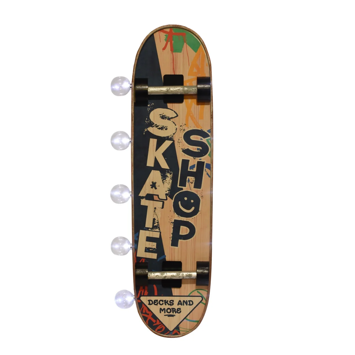 Light Up Skateboard Metal Skate Shop Sign LED 3D Wall Art Teen Skater Room Decor - Image 4