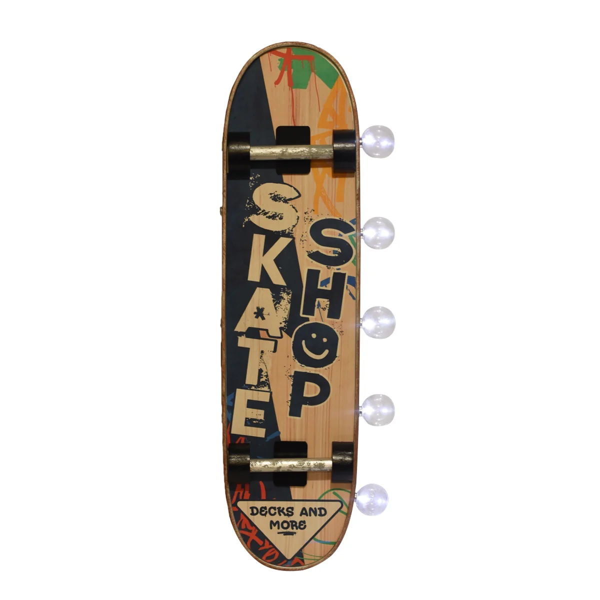 Light Up Skateboard Metal Skate Shop Sign LED 3D Wall Art Teen Skater Room Decor - Image 5