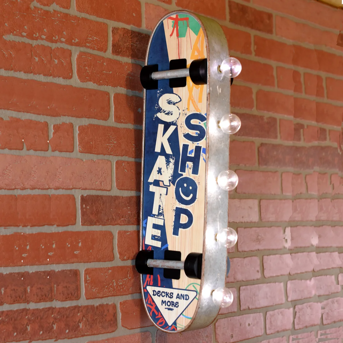 Light Up Skateboard Metal Skate Shop Sign LED 3D Wall Art Teen Skater Room Decor - Image 6