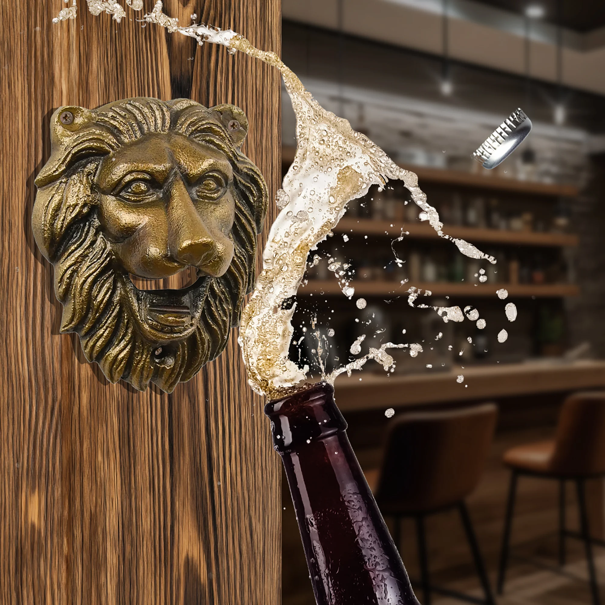 Lion Bottle Opener Cast Iron Beer Opener for Home Bar Kitchen Cool Gifts for Men - Image 5