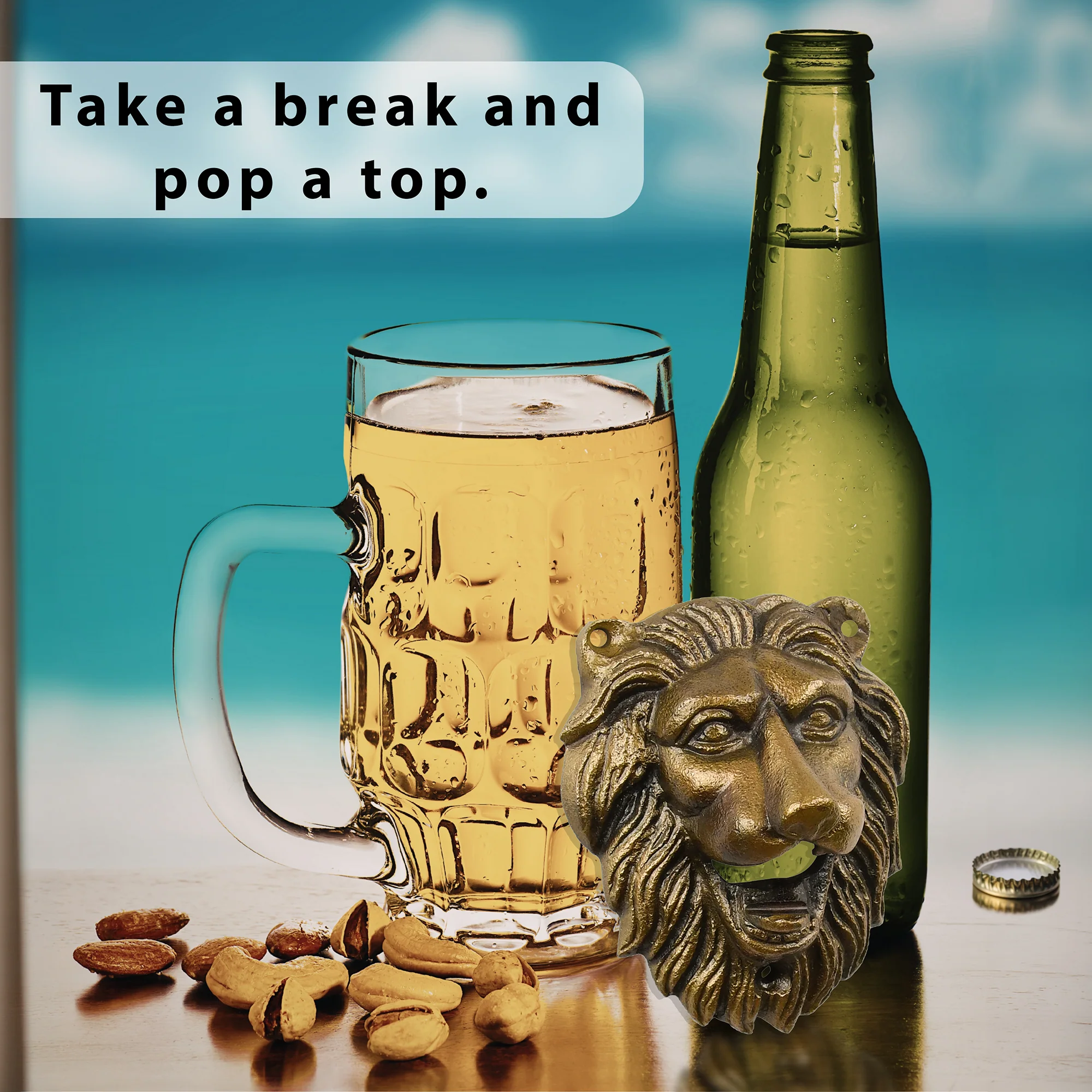 Lion Bottle Opener Cast Iron Beer Opener for Home Bar Kitchen Cool Gifts for Men - Image 7