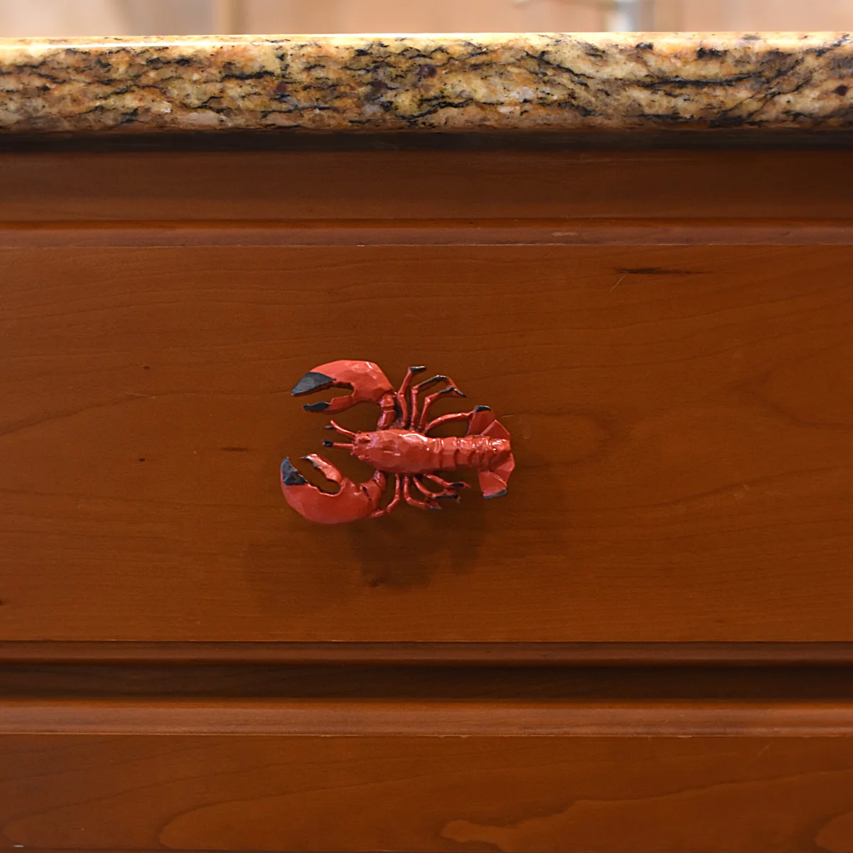 Lobster Pull Knob Red Kitchen Cabinet Drawer Hardware Coastal Beach Home Decor - Image 3