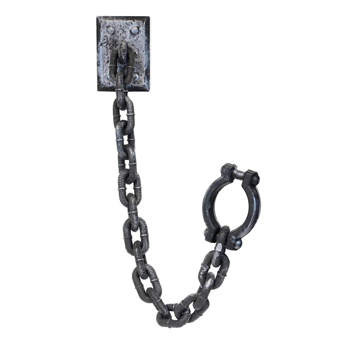 Long Wall Shackle Fake Prison Handcuffs Haunted House Prop Halloween Party Decor