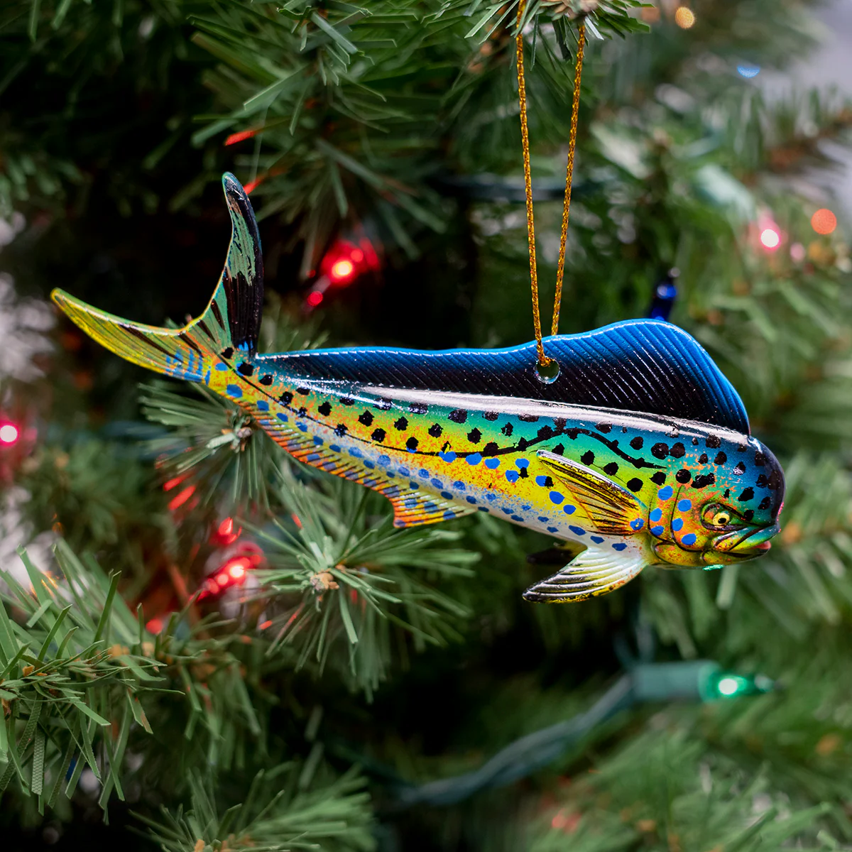 Mahi Fish Christmas Tree Ornament Xmas Gift Top Nautical Tropical Holiday Decor - Image 2