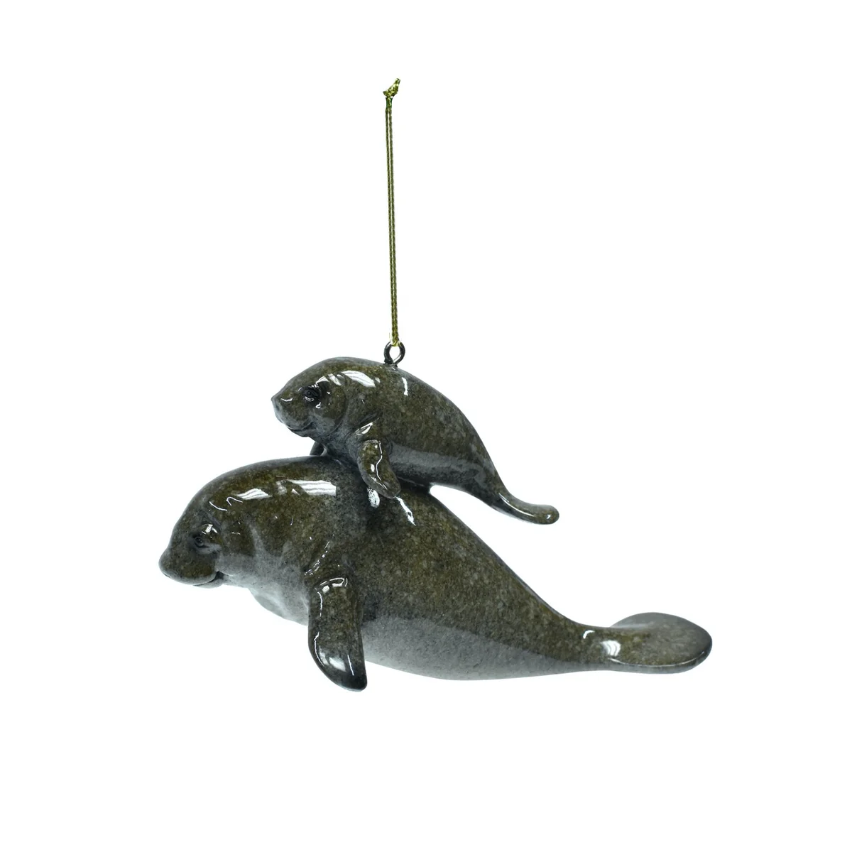 Manatee Mom Baby Christmas Tree Ornament Holiday Gift Nautical Hang Xmas Decor