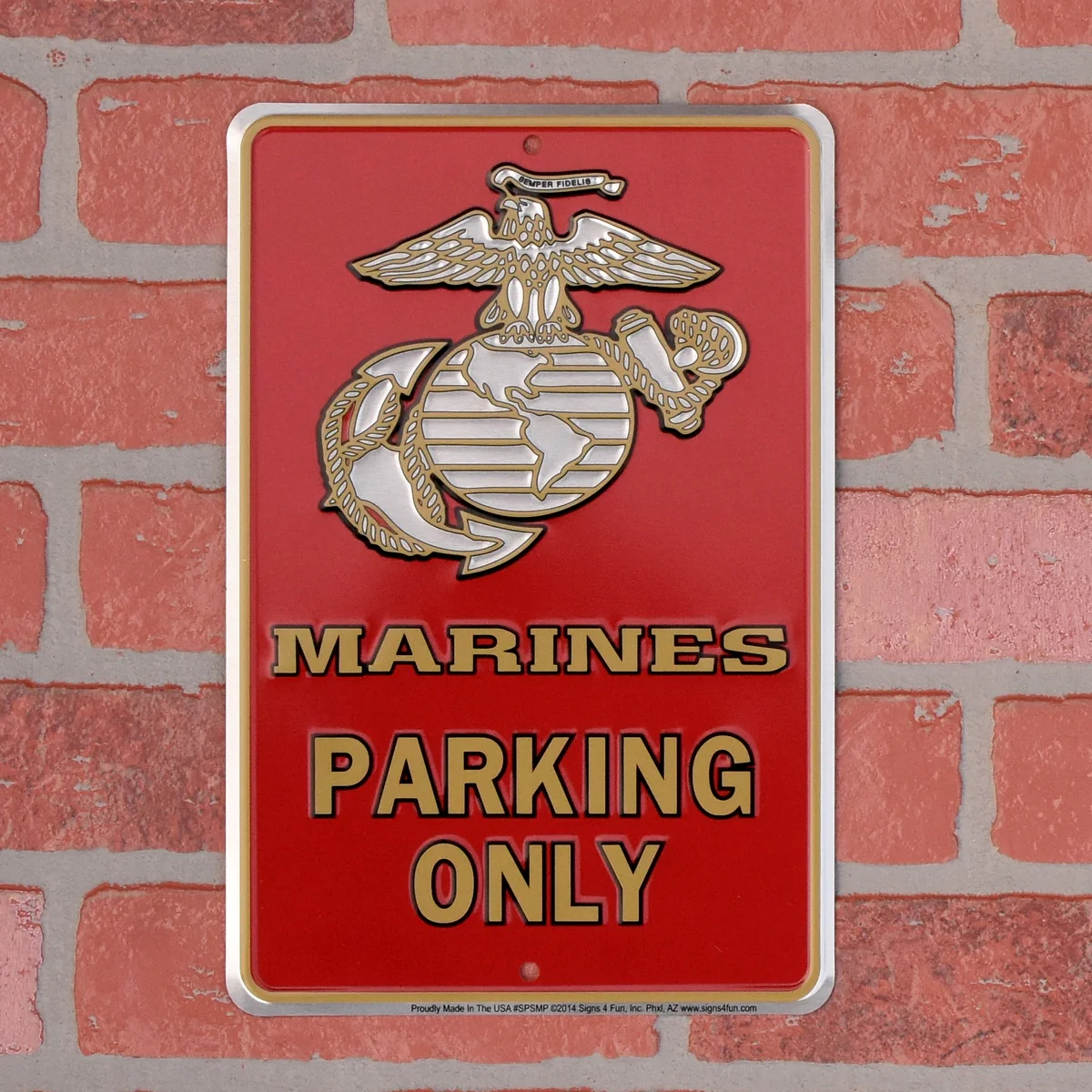 Marines Parking Sign USMC Military Metal Garage Man Cave Marine Corp Wall Decor - Image 2