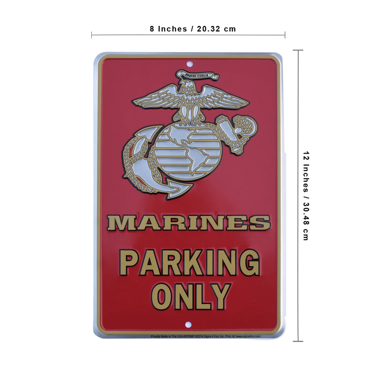 Marines Parking Sign USMC Military Metal Garage Man Cave Marine Corp Wall Decor - Image 3
