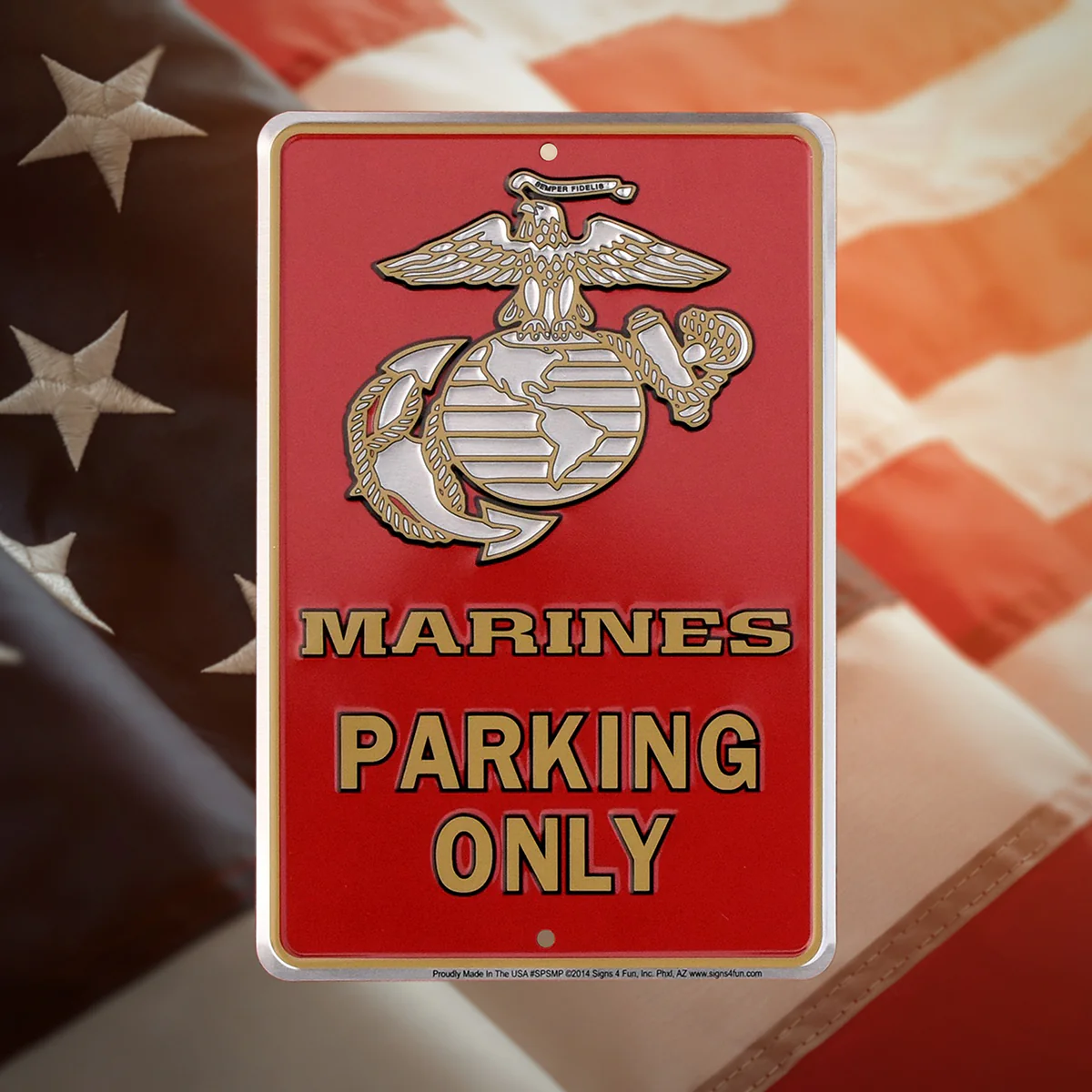 Marines Parking Sign USMC Military Metal Garage Man Cave Marine Corp Wall Decor - Image 4