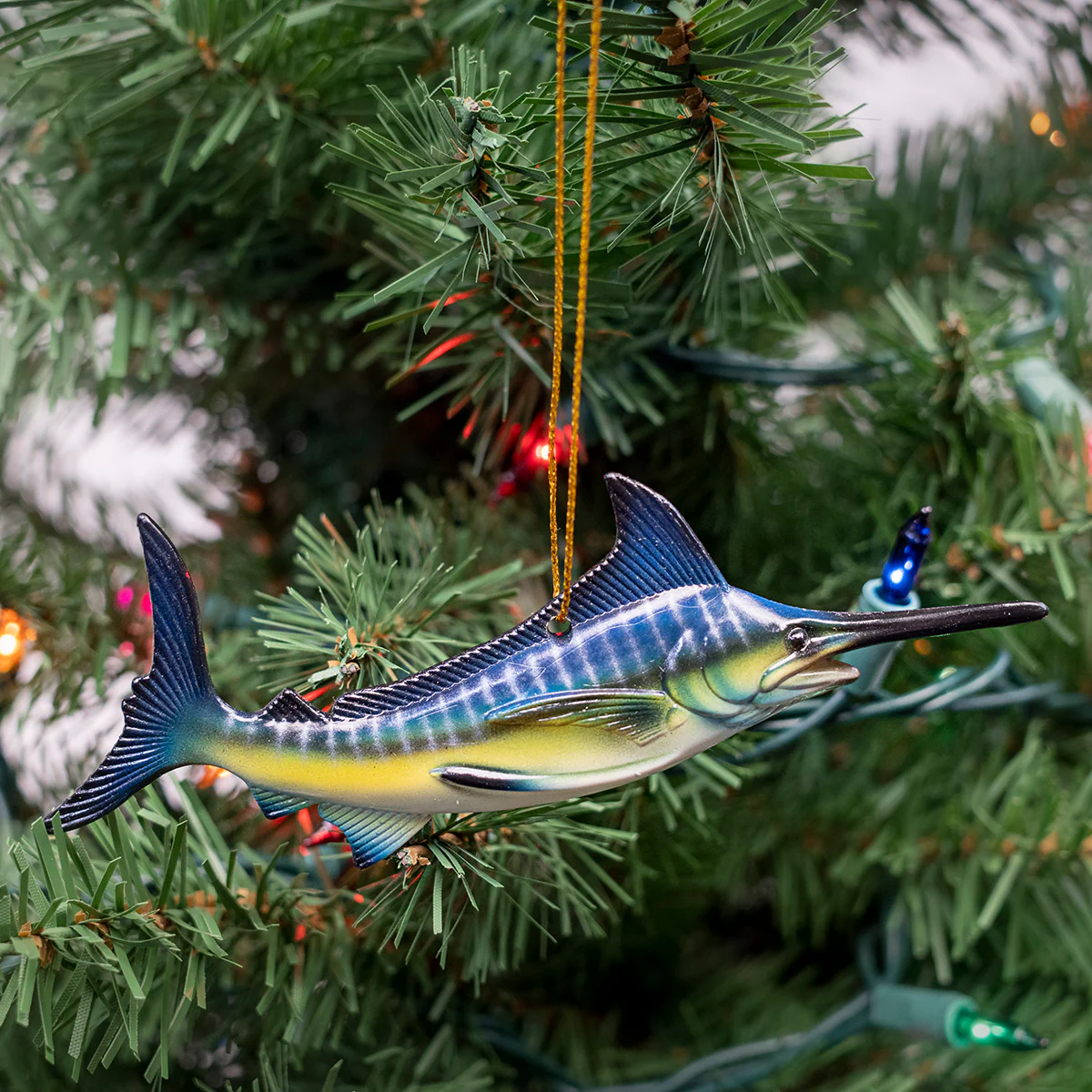 Marlin Fish Christmas Tree Ornament Xmas Gift Top Swordfish Ocean Holiday Decor - Image 2