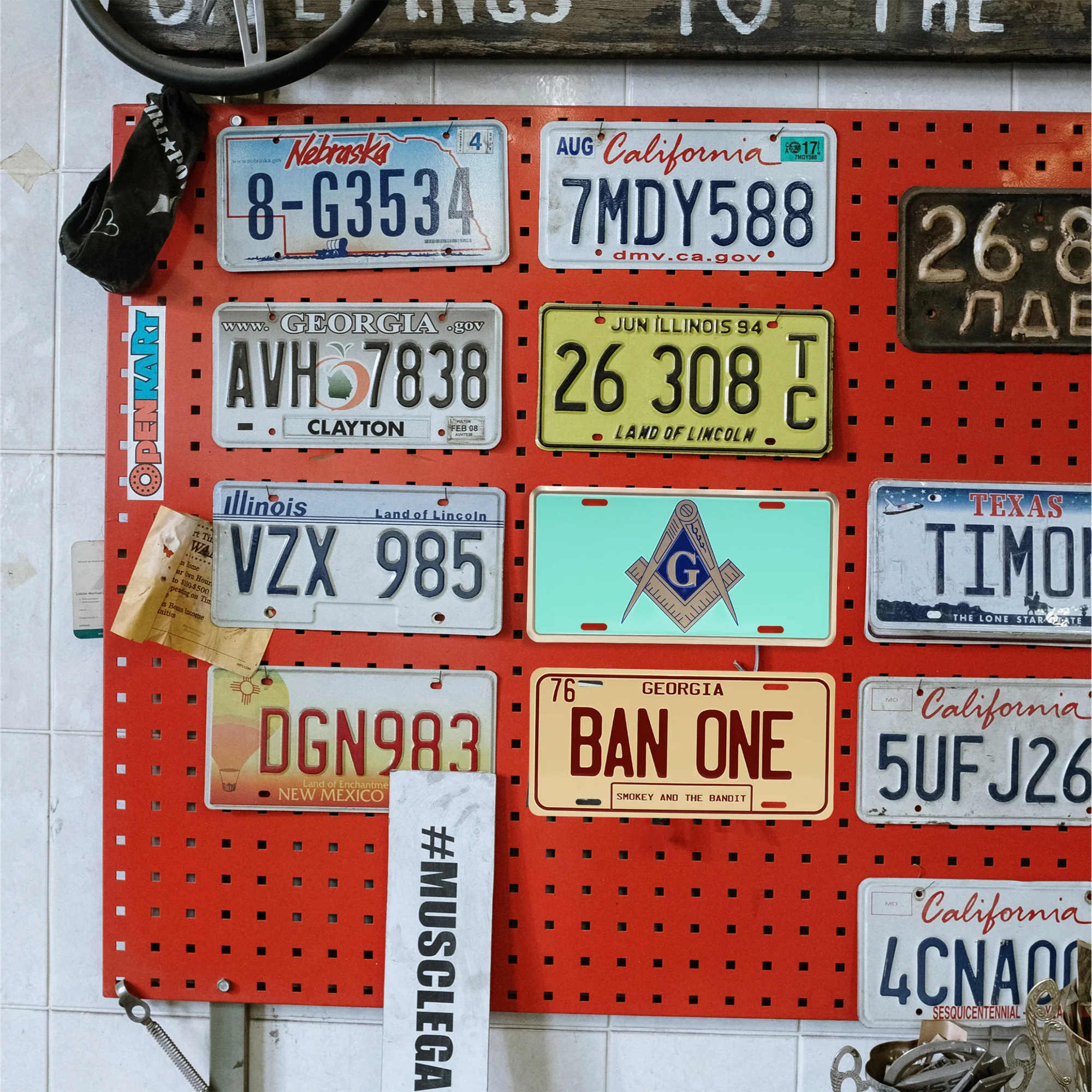 Decorative Metal Front License Plate Tag Masonic Gifts for Men Car Accessories - Image 7