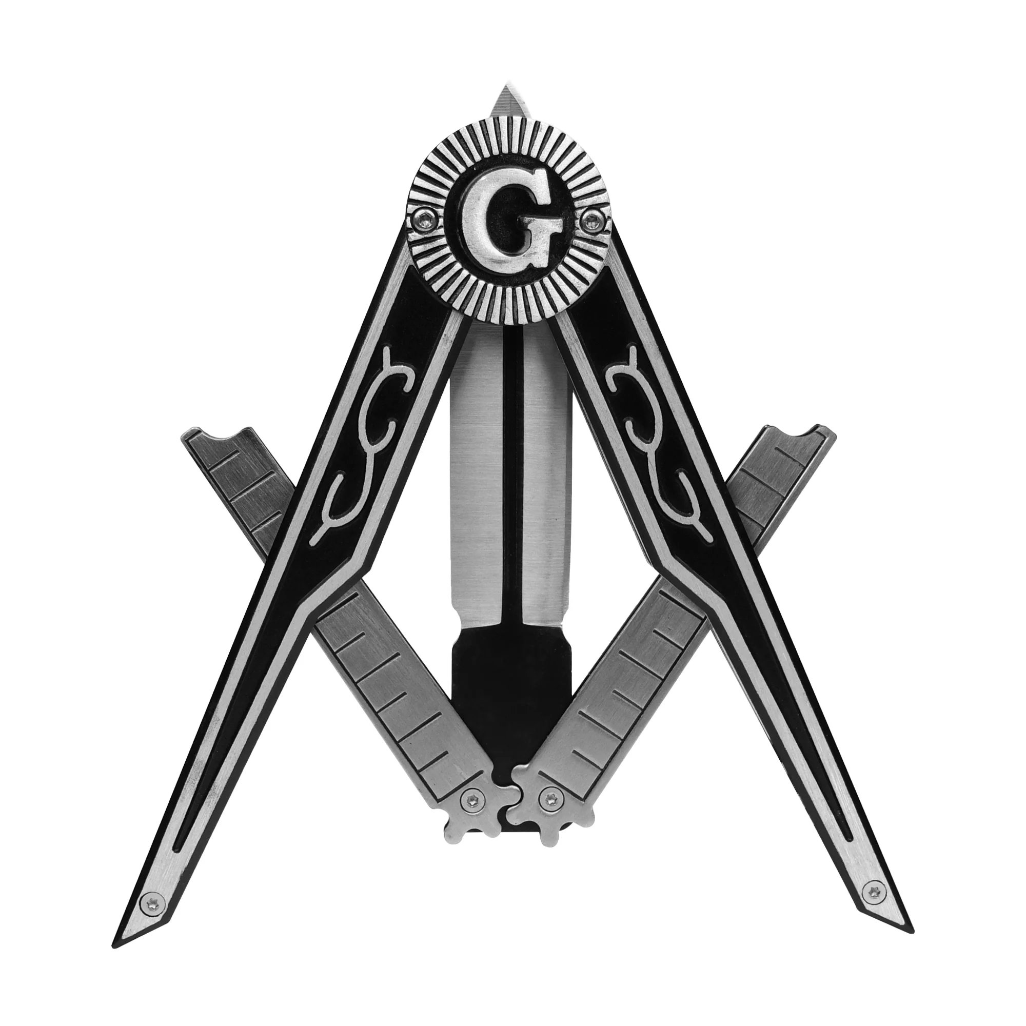 Masonic G Pocket Knife Freemasonry Gifts for Dad, Men Free Mason Folding Knife - Image 2