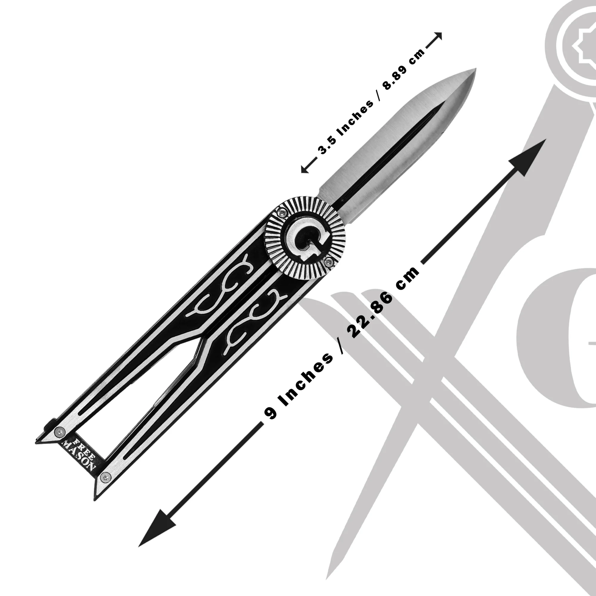 Masonic G Pocket Knife Freemasonry Gifts for Dad, Men Free Mason Folding Knife - Image 3