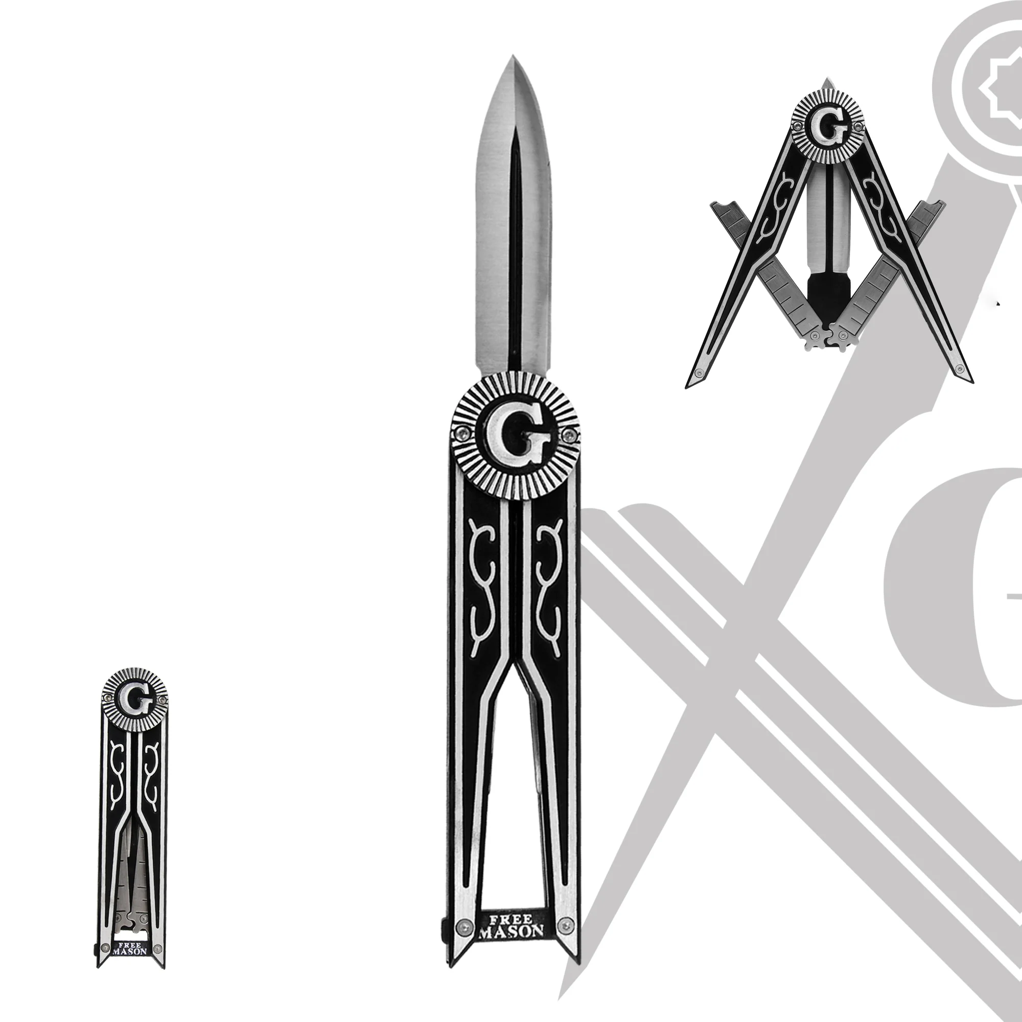 Masonic G Pocket Knife Freemasonry Gifts for Dad, Men Free Mason Folding Knife - Image 4