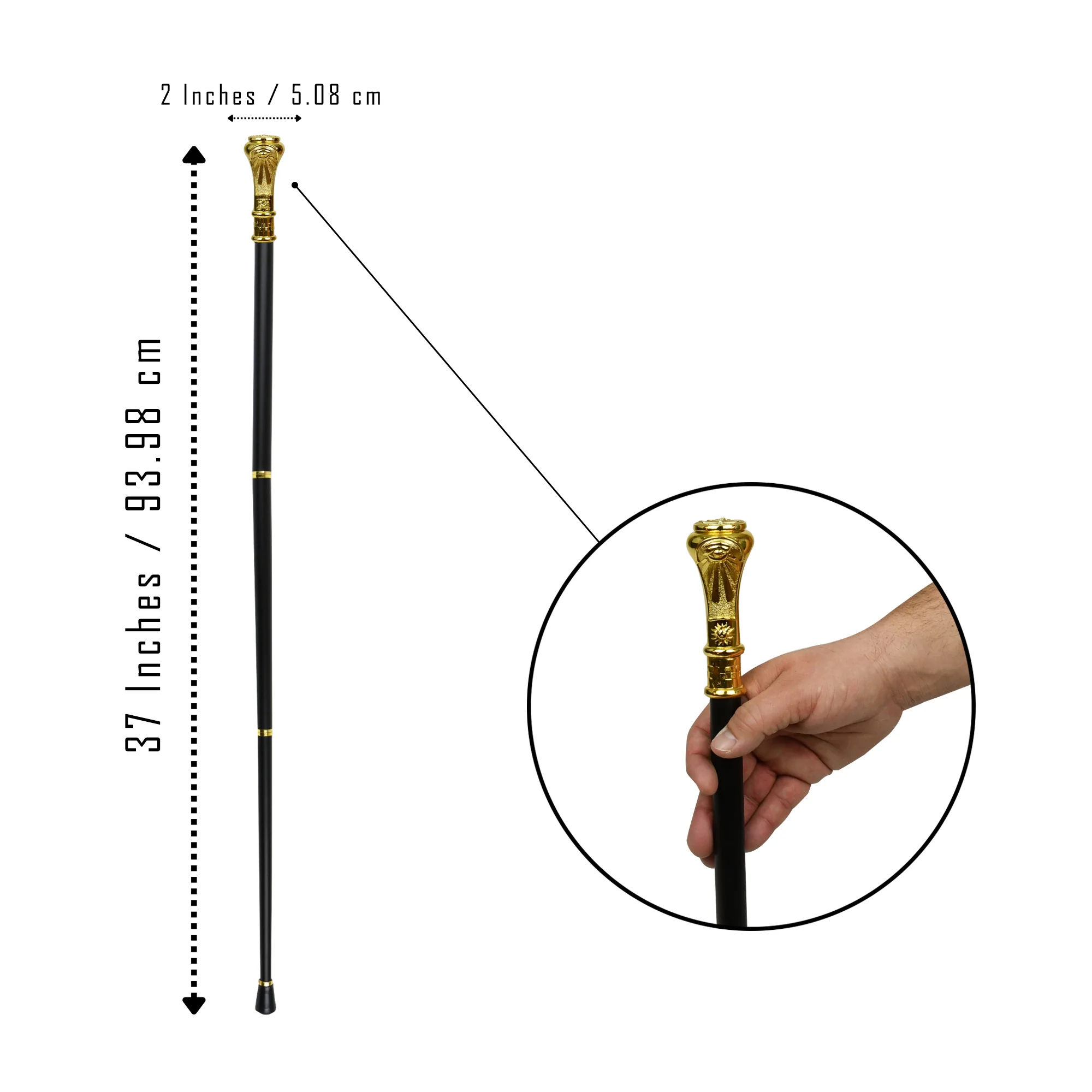 Mason Walking Stick Masonic Lodge Symbols Cane Freemason Travel Canes for Men - Image 2