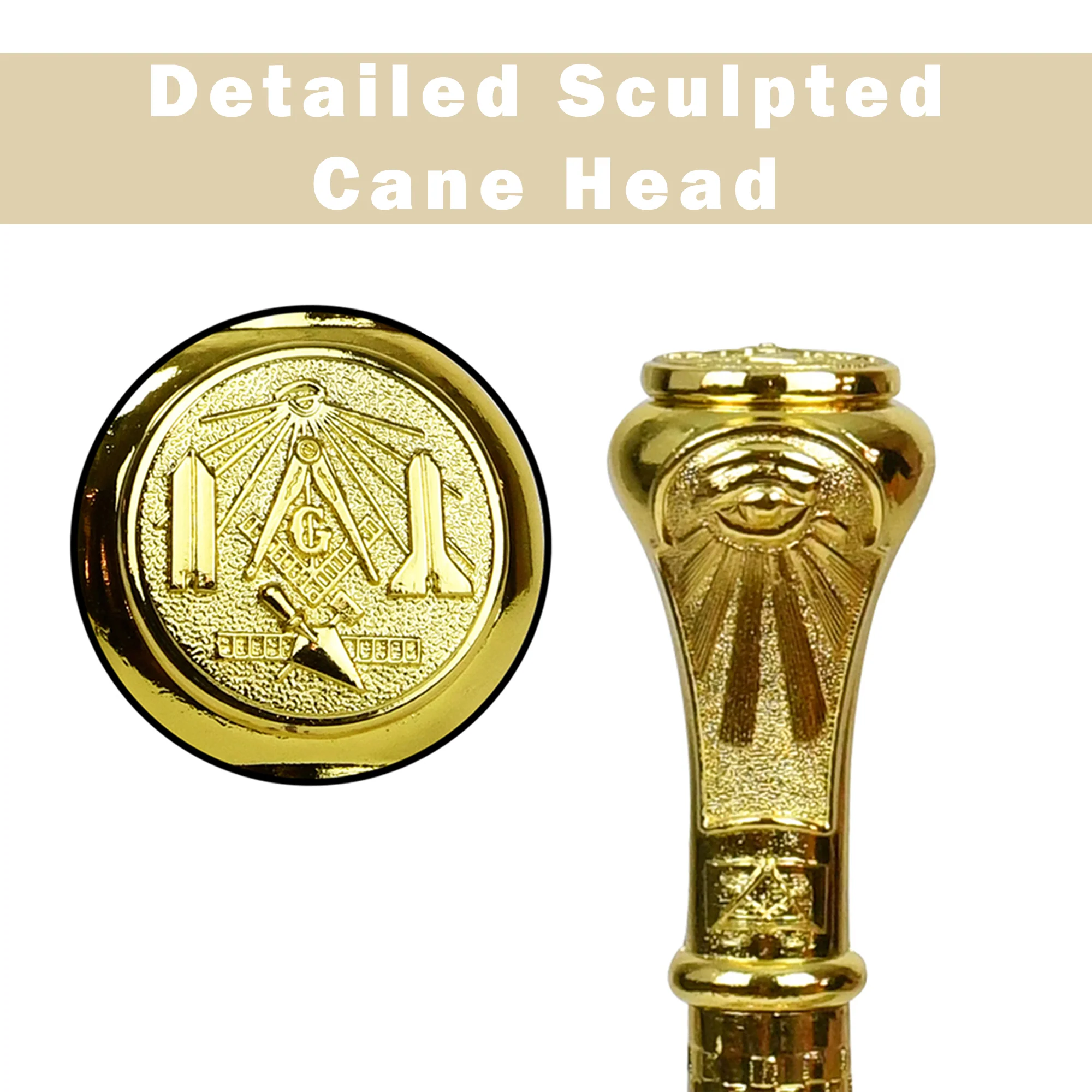 Mason Walking Stick Masonic Lodge Symbols Cane Freemason Travel Canes for Men - Image 6