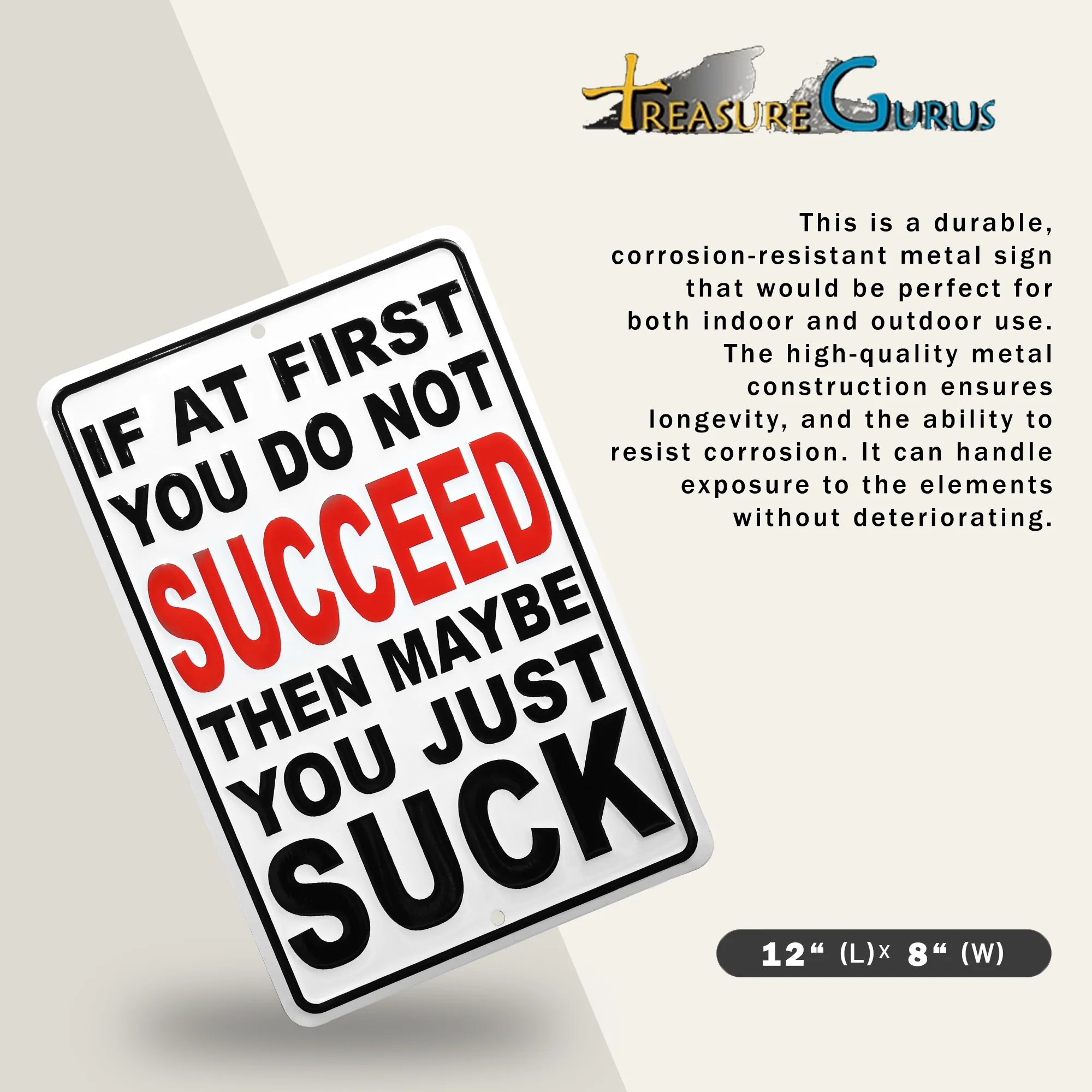 Metal Sign Maybe You Suck Funny Vintage Wall Art Poster Man Cave Home Room Decor - Image 3
