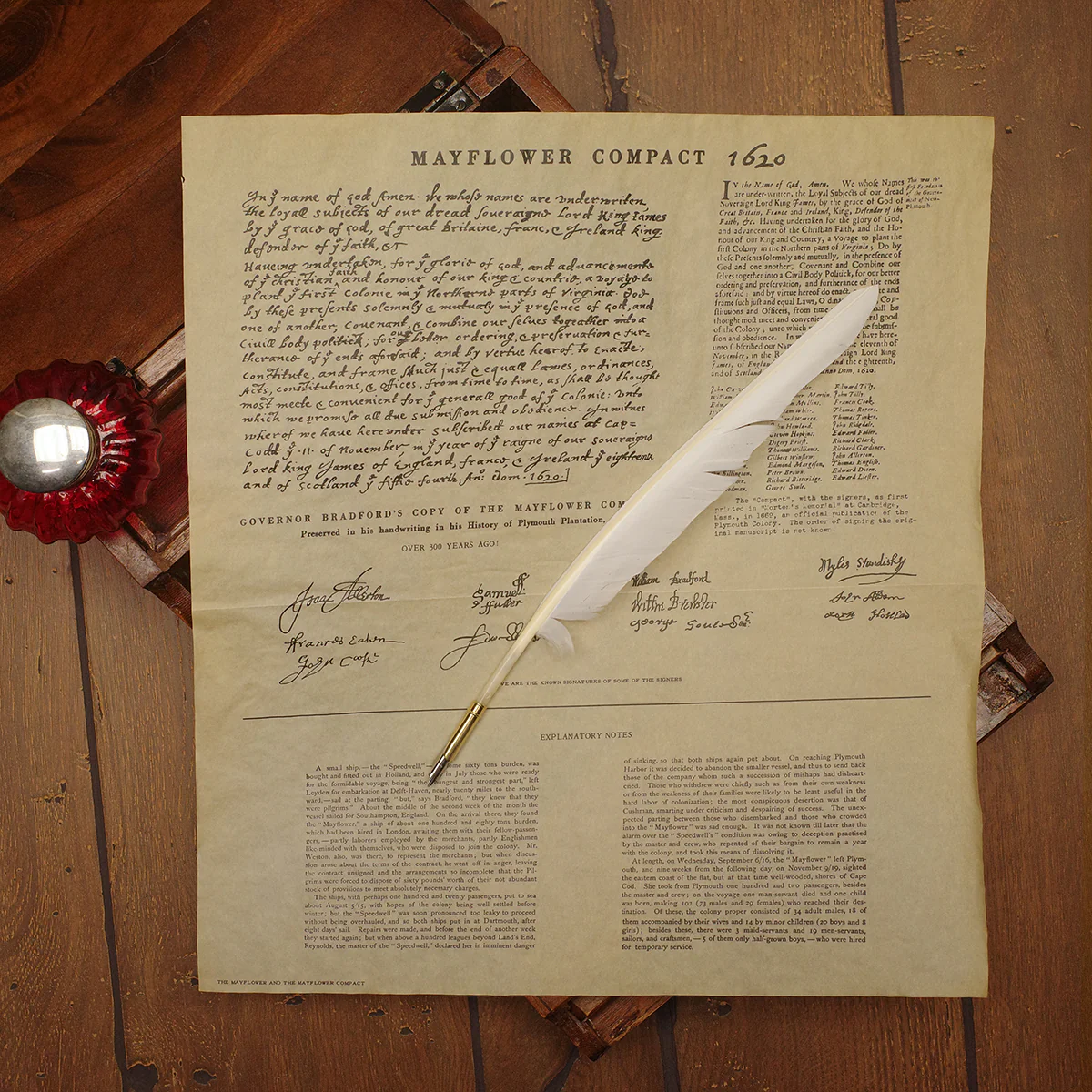 Mayflower Compact Parchment Paper Poster Historical Document Home Decor Wall Art - Image 2