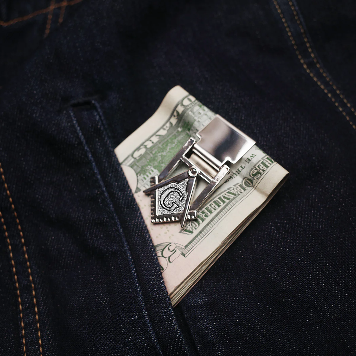 Mens Masonic Money Clip Wallet Credit Card Holder Mason Accessories Lodge Gift - Image 4