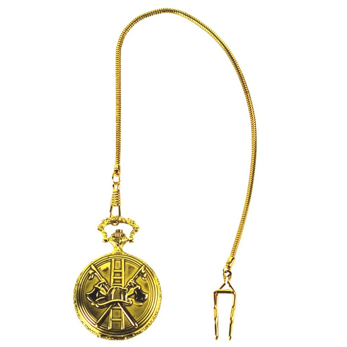 Men's Solid Brass Fire Department Pocket Watch - Image 3