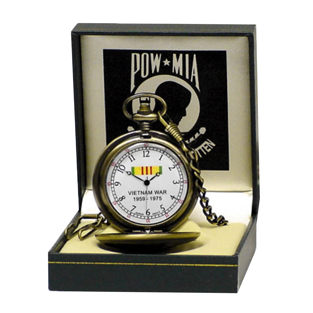 Mens Vietnam War Veteran Gift Pocket Watch and Chain - Image 3