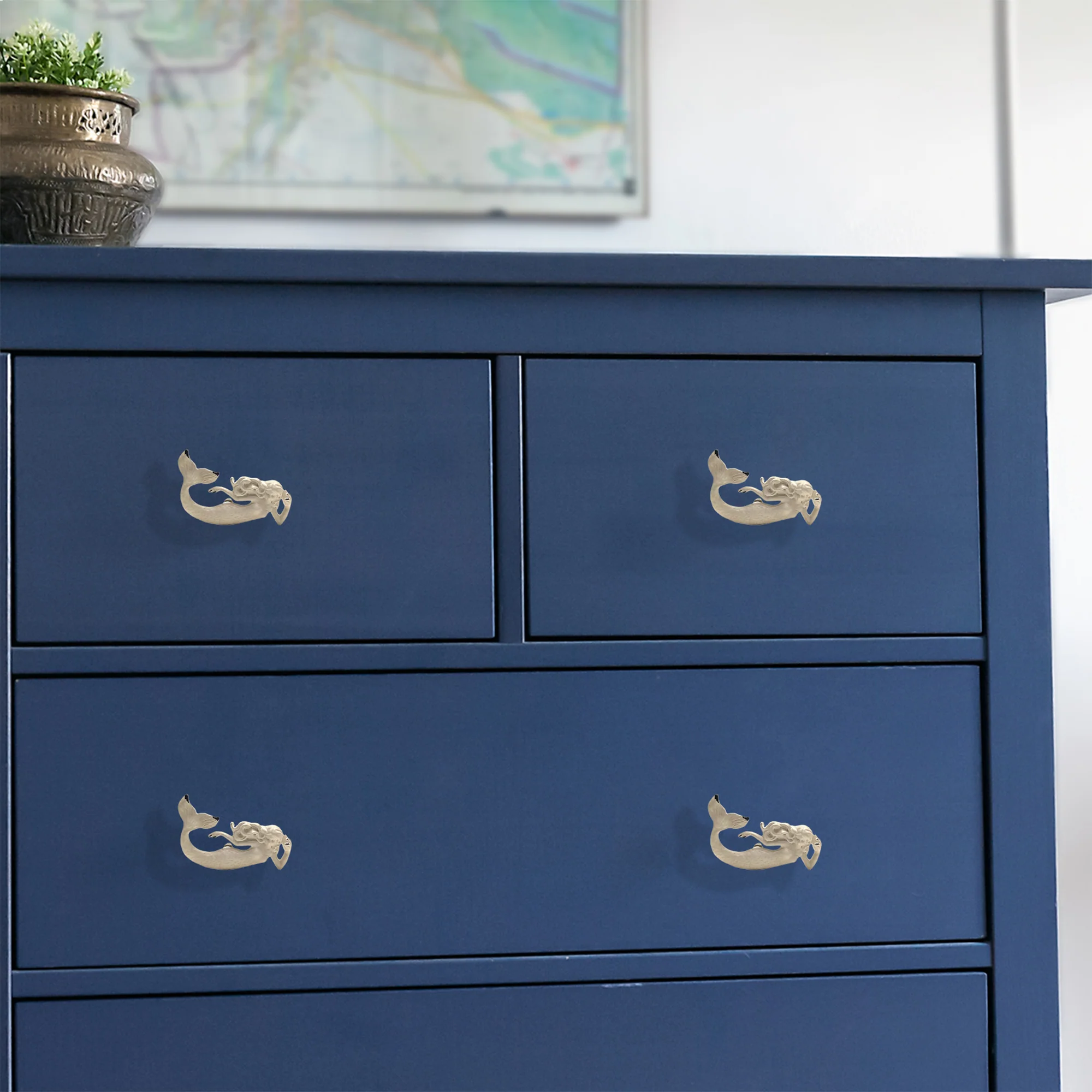 Mermaid Dresser Pull Knob Kitchen Cabinet Hardware Coastal Beach Home Decor - Image 3