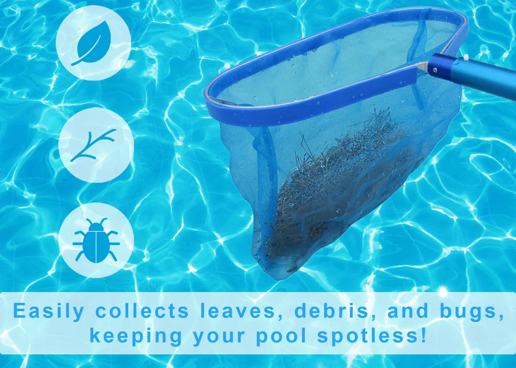 Swimming Pool Skimmer Leaf Net Spa, Hot Tub, Pond Tools Mesh Cleaning Supplies - Image 4