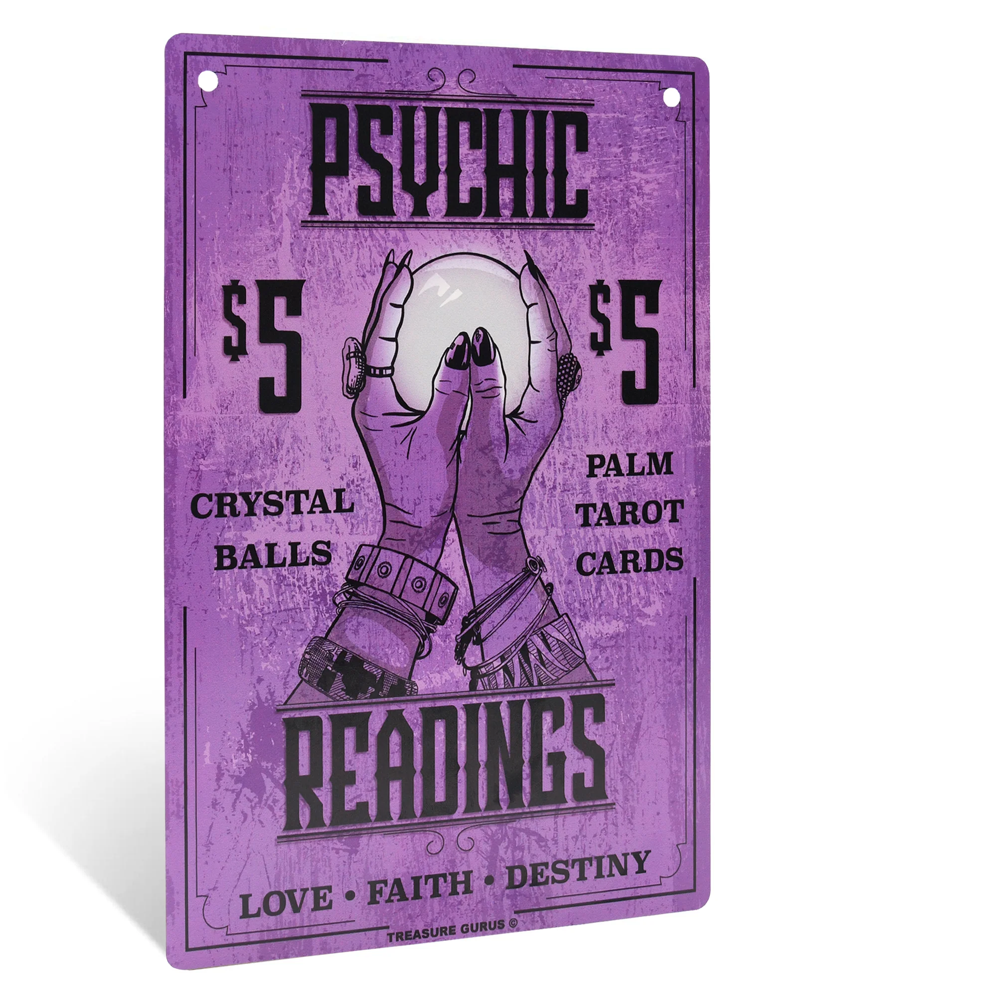Metal Psychic Palm Readings Sign Halloween Room Decor Aesthetic Wall Art Posters