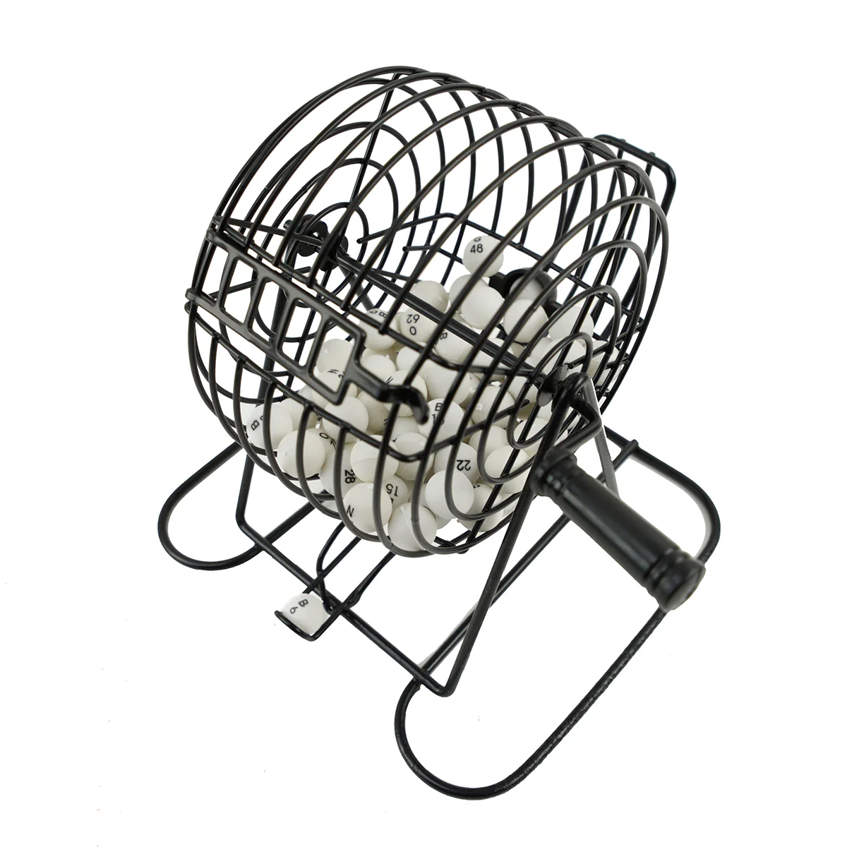 Metal Bingo Ball Drawing Tumbler Rolling Wire Cage Cards Chips Game Spinner Set - Image 2