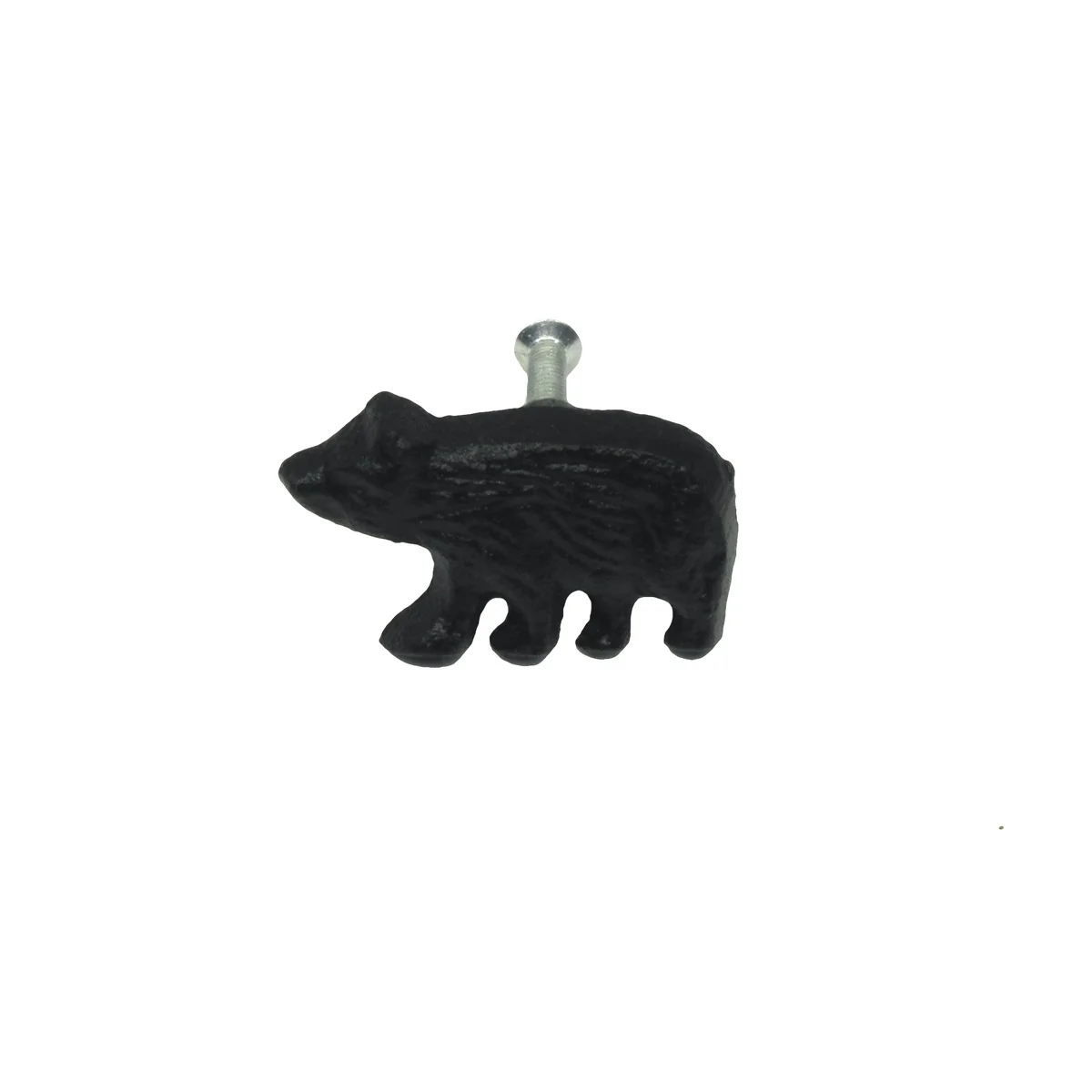 Metal Black Bear Drawer Bin Pull Screw Knob Cabinet Hardware Rustic Cabin Decor - Image 2