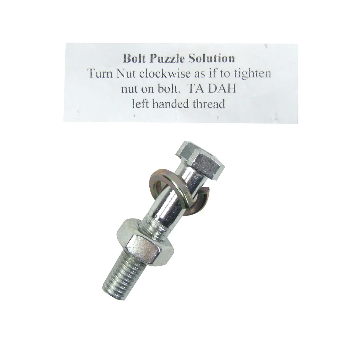 Metal Bolt Nut Washer Puzzle IQ Illusion Game Brain Teaser Magic Trick Joke Toy - Image 4