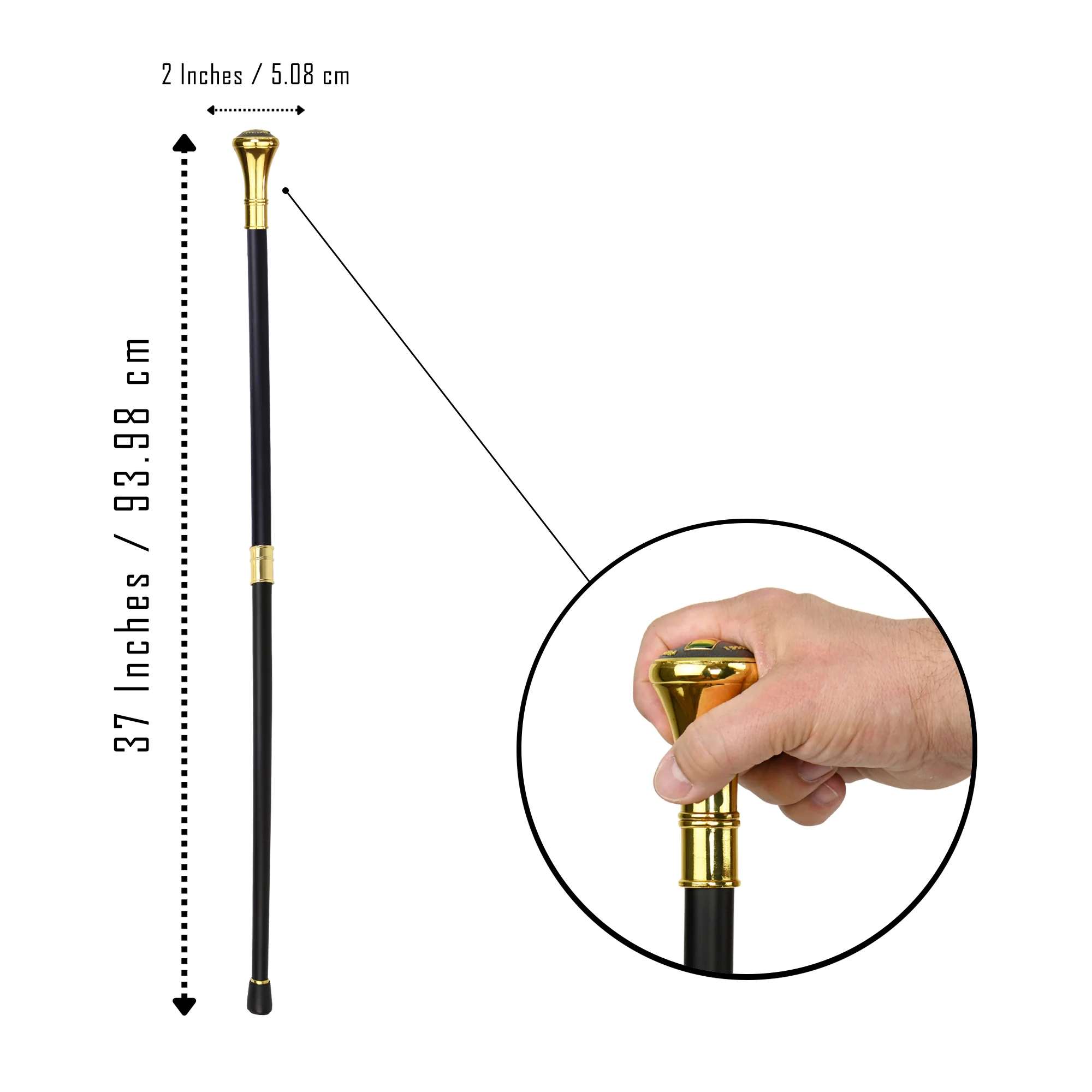 Walking Stick Vietnam War Gold Ribbon Cane Travel Canes for Men, Women, Seniors - Image 2